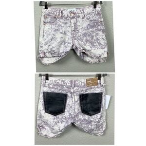 NWT One Teaspoon Long Line Bandit Tie Dye Rolled Cuff Leather Pockets Sz 26